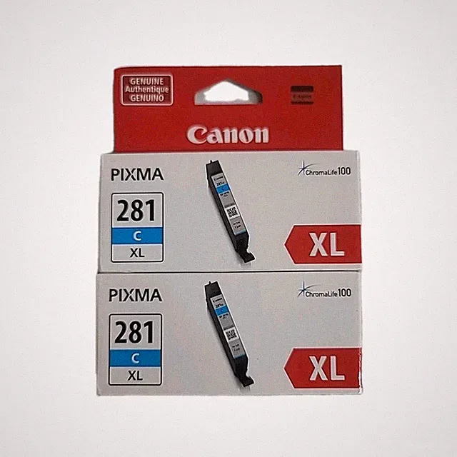 2 Pack Genuine Canon CLI-281XL Ink Cartridge Cyan 2034c001 PIXMA 281 XL