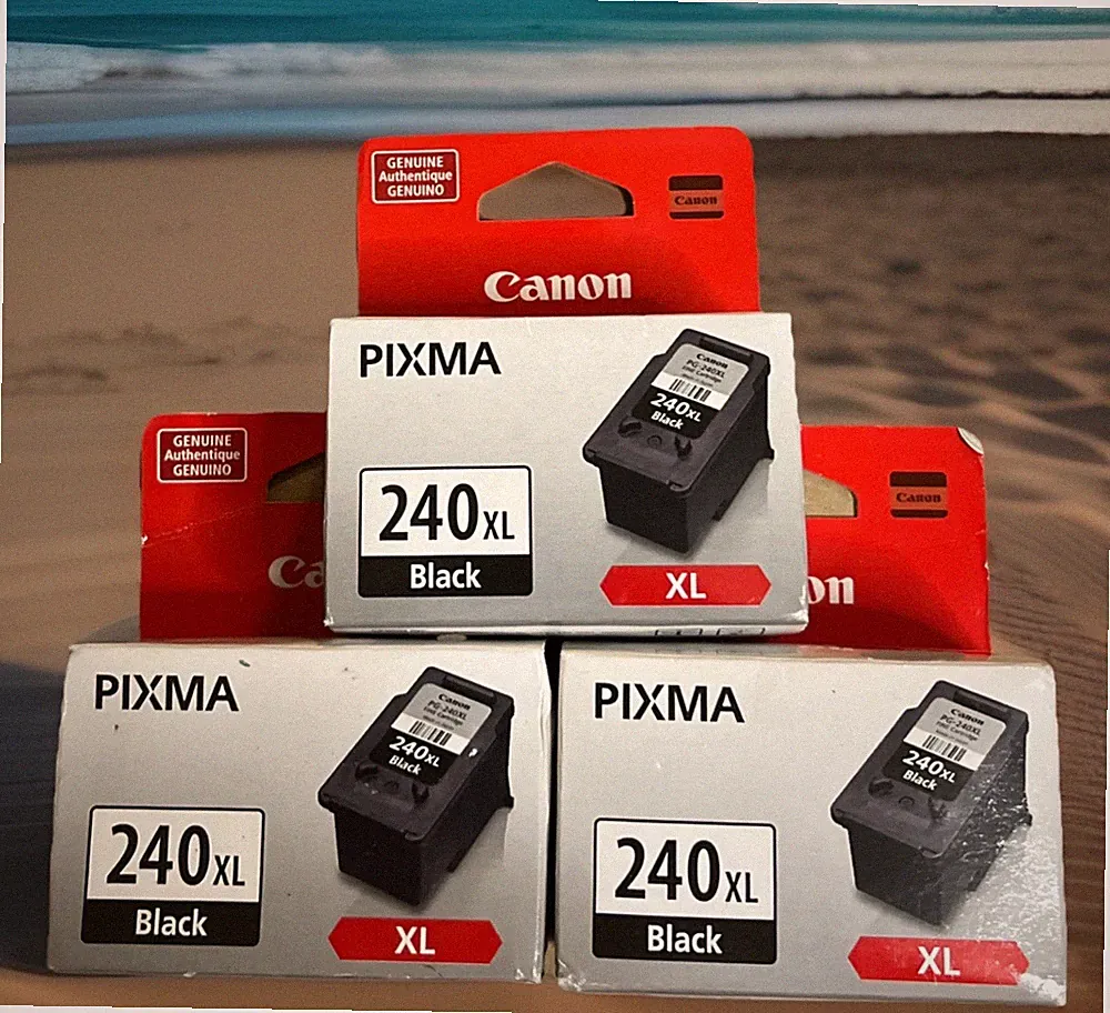 3 - Packs New Sealed BLACK Genuine Canon 240 XL Ink Cartridge Pixma