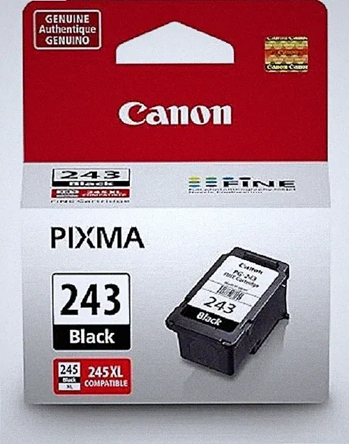 Canon PG-243 Black Ink Cartridge, Pigment-Based Ink