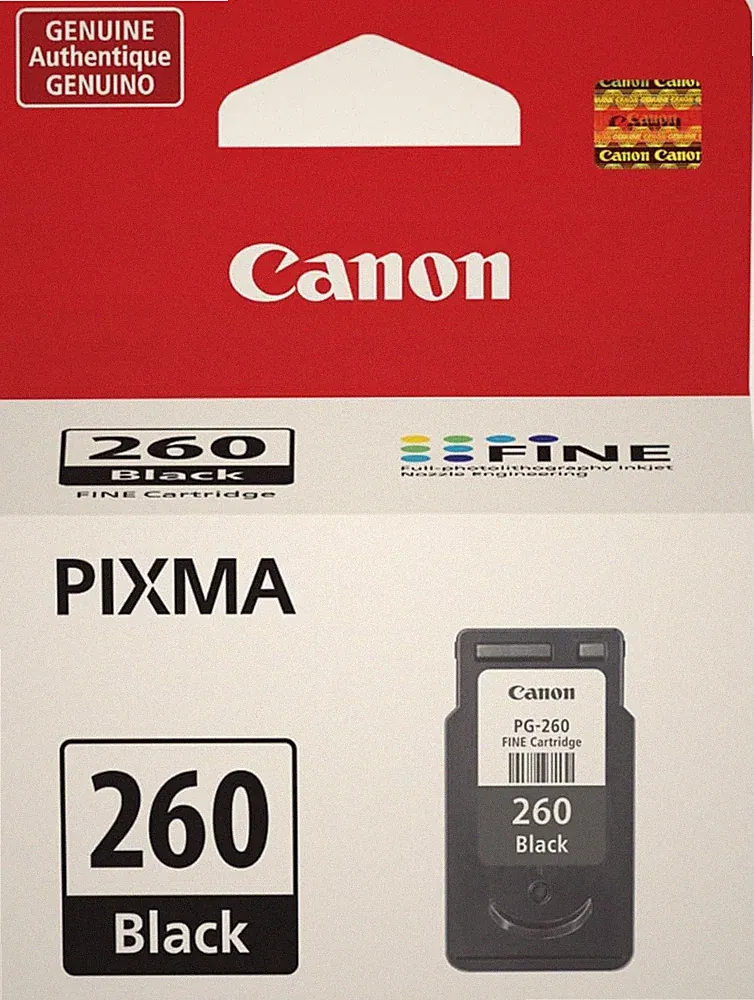 Canon PG-260 Genuine Black Ink Cartridge, 1 Count (Pack of 1)