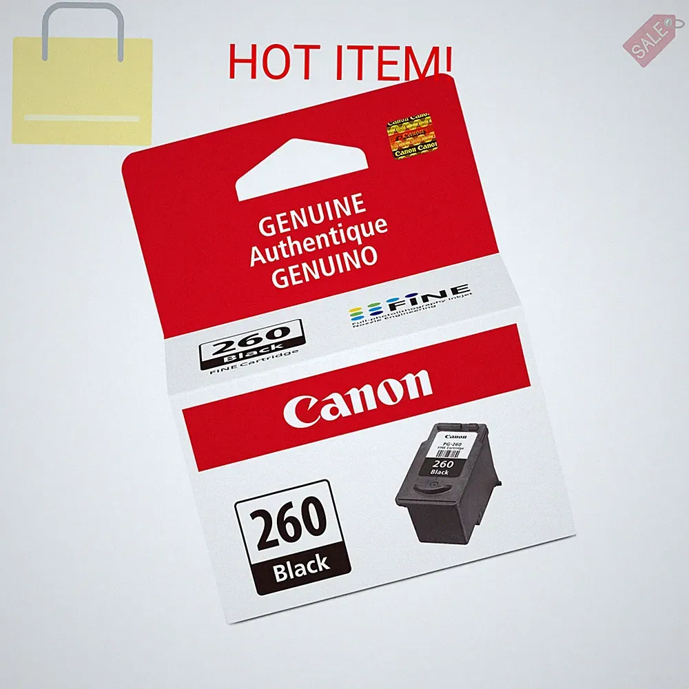 Canon PG-260 Genuine Black Ink Cartridge, Compatible with TS5320/6420/6420a,TR70