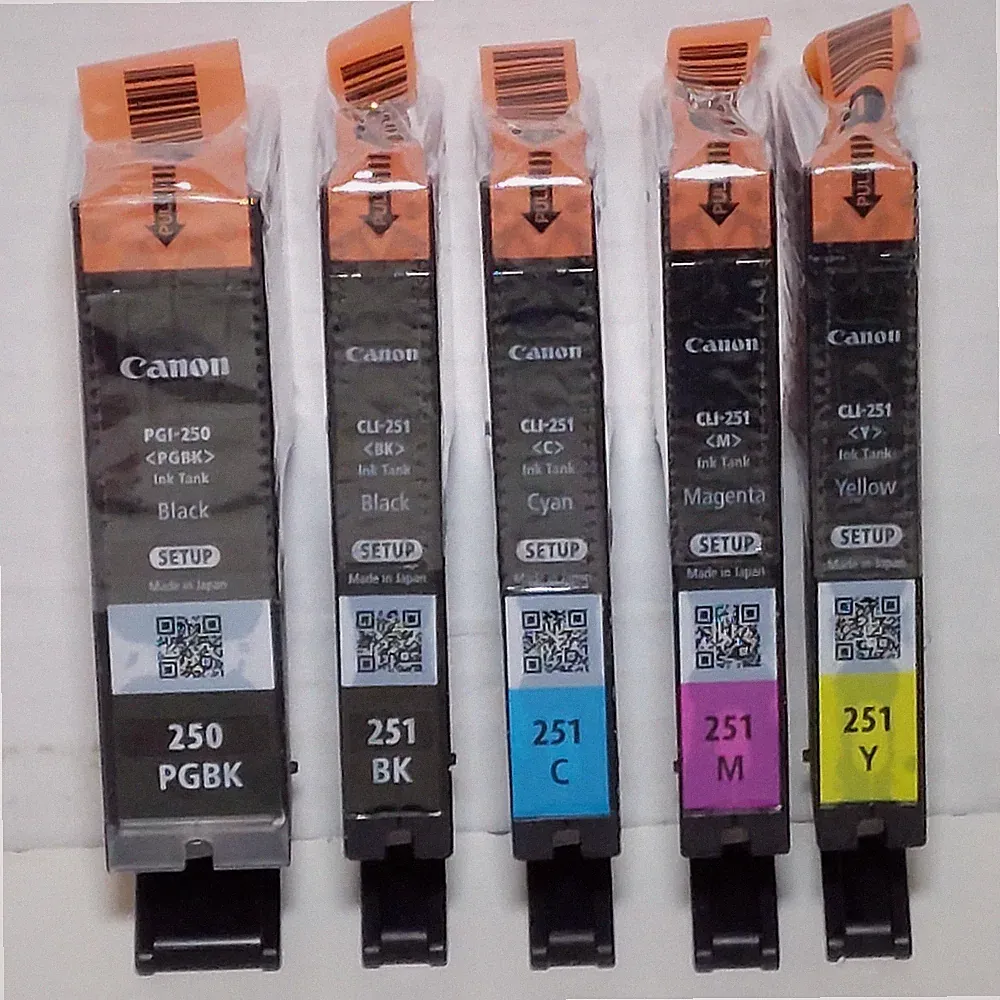 Canon PGI-250 PGBK/CLI-251 BK/C/M/Y Ink Set-up MG6320 MG7120 Set of 5 OEM Japan