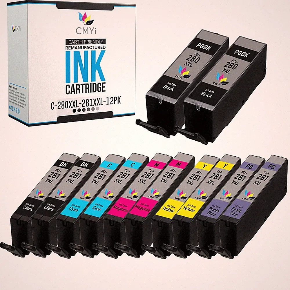 CMYi PGI-280 XXL CLI-281 XXL Black Color Ink Lot for Canon PIXMA TR7520 TS6120