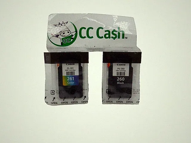 Genuine OEM Canon PG-260 Black + CL-261 Color Ink Bulk Packaging FREE SHIP