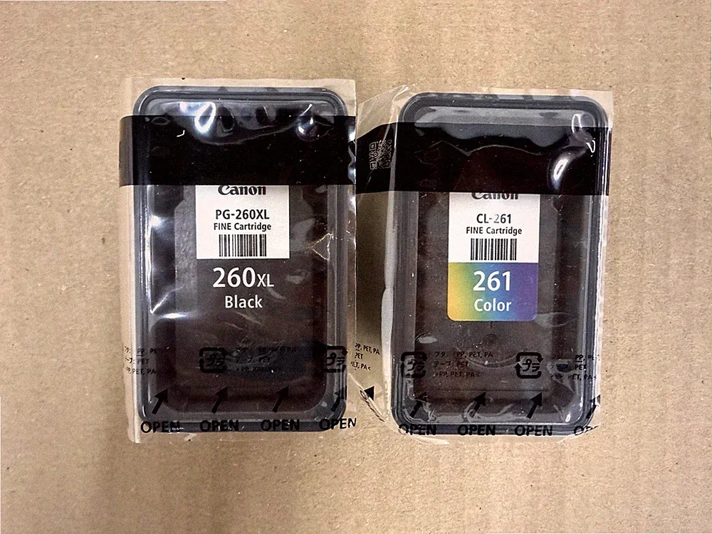 Genuine OEM Canon PG-260XL Black + CL-261 Color Ink SEALED WITH 100% Ink Level