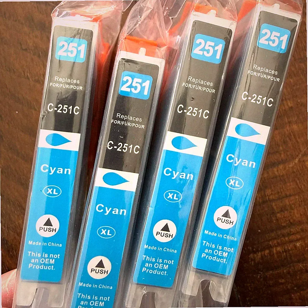 Non OEM Canon Printer Ink 251 Cartridge C-251C Cyan Lot of 4 Set Inkjet New