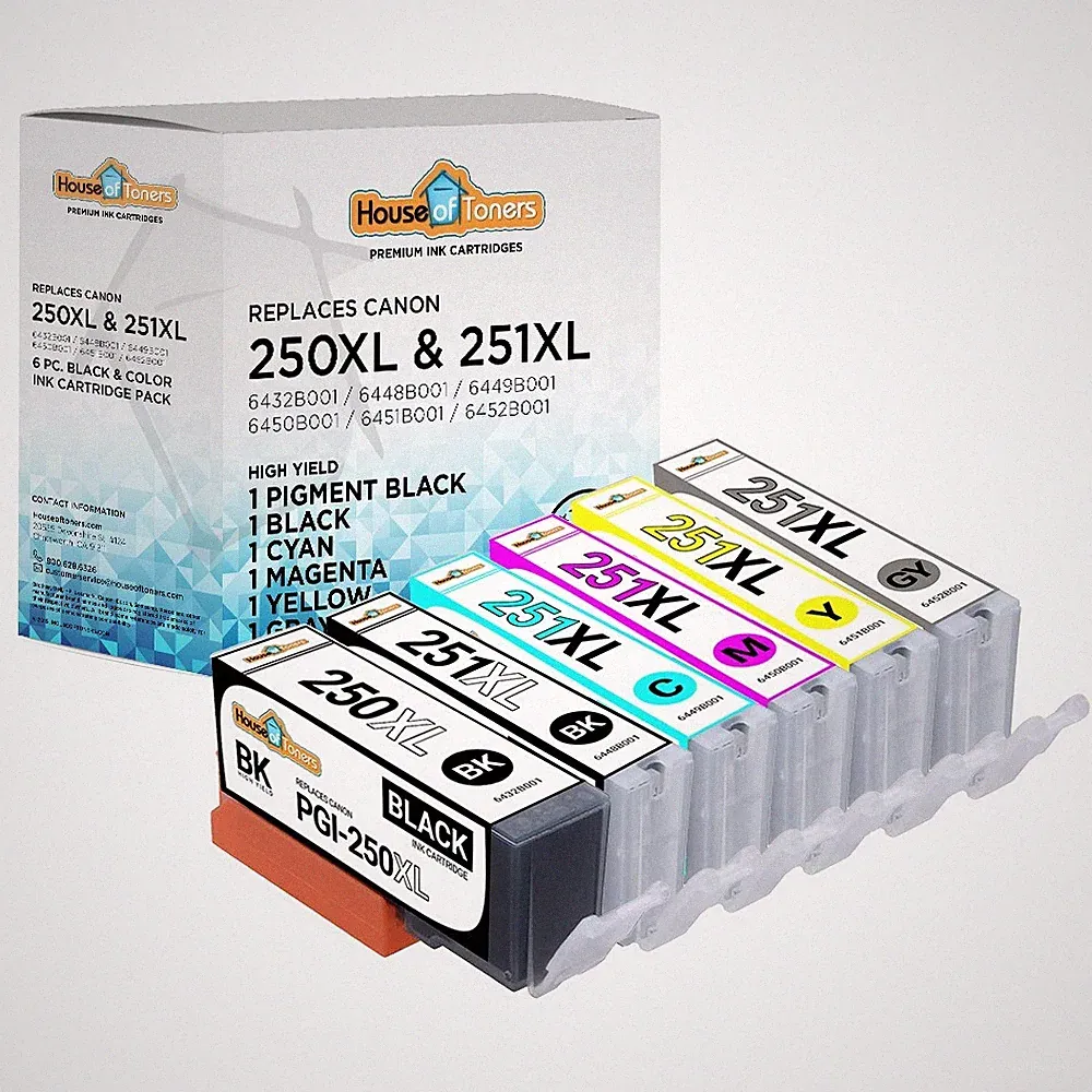 Printer Ink Cartridge for Canon PGI250XL CLI251XL fits PIXMA iP8720 PIXMA Lot